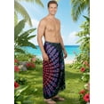 thumbnail image 4 of HAPPY BAY Men's Standard Casual Sarong Long Pareo Beach Wrap One Size Black, Mandala Summer Vacation Party, 4 of 5