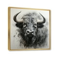 thumbnail image 2 of Designart "Grey Buffalo Of Wisdom" Animals Floater Framed Wall Decor, 2 of 7