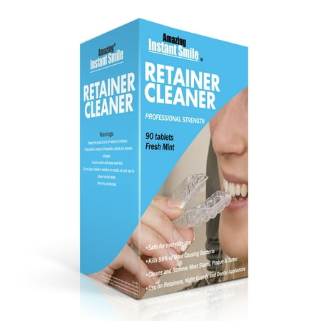 Amazing Instant Smile Retainer Cleaner 90 Tablets Cleaning (Best Way To Clean Retainers)