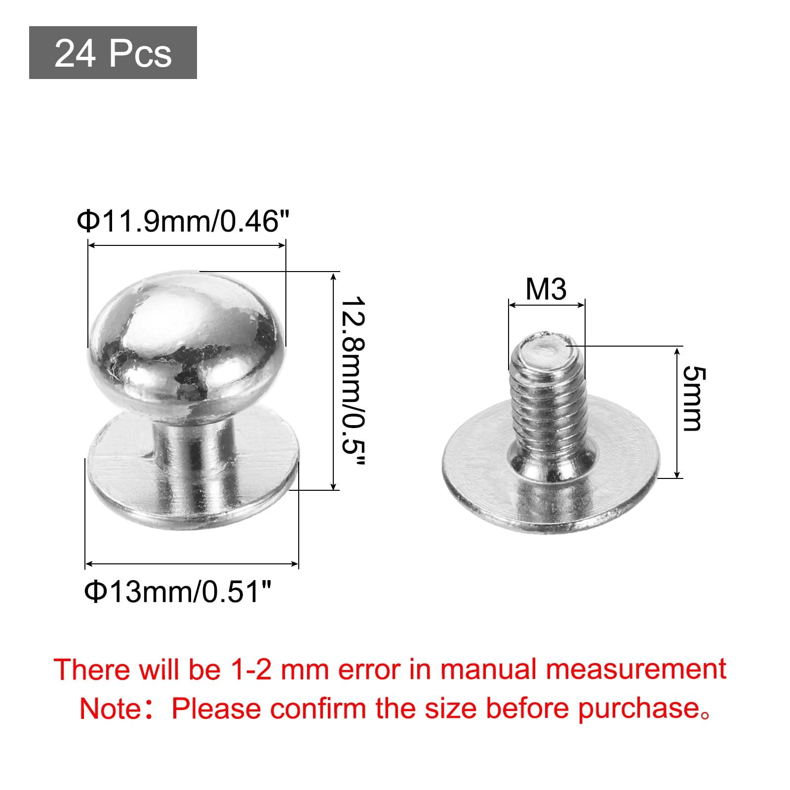 Unique Bargains Mini Round Knobs Small Drawer Pulls for Cabinets 0.46" x 0.51" Silver