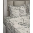 thumbnail image 4 of Ambesonne World Map Fitted & Top Sheet Set with Shams, Retro Old America Map, Multicolor, 4 of 5