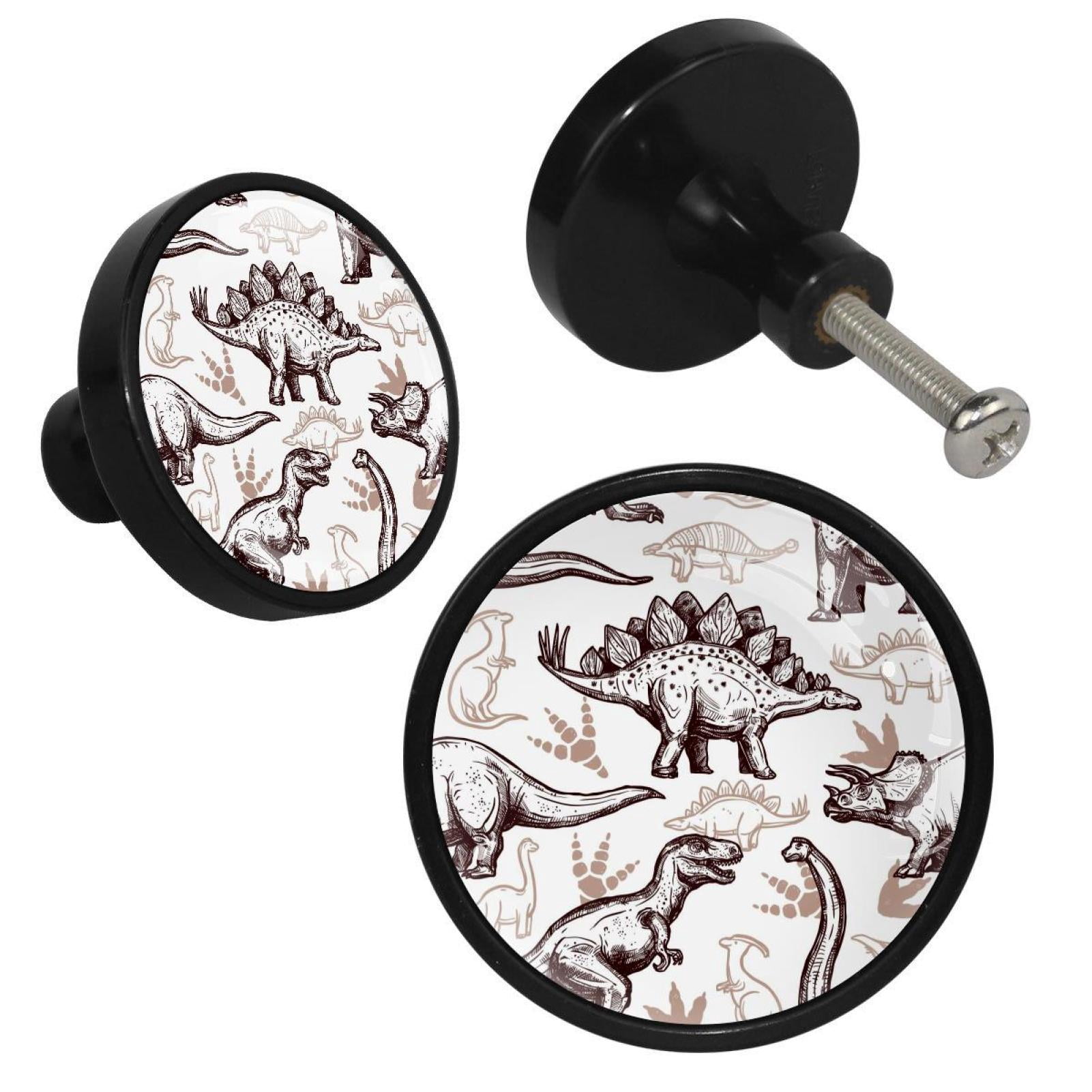 4 Pcs Dinosaur Knobs for Kitchen Cabinet Cupboard Dresser Bookcase Drawer Pulls Handles Round Home Decor
