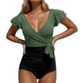 thumbnail image 1 of Women's Sexy Solid Color Plus Size Bikini Swimsuit Perfect For Beach, 1 of 4