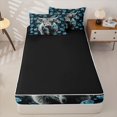 thumbnail image 4 of jejeloiu Blue Rose Highland Cow Zipper Twin Comforter Sets with Fitted Sheet and 2 Pillowcases Kids,Floral Farm Print Zipper Bedding Set,Reversible,4 Pieces, 4 of 7