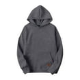 thumbnail image 2 of Zimjoy Men's Gray Hoodie Casual Loose Solid Color Hooded Fleece Sweatshirt Long Sleeve Baggy Pullover Sweatshirts with Pocket, Dark Gray L, 2 of 4