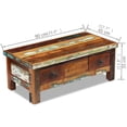 thumbnail image 2 of vidaXL Coffee Table Vintage End Table Sofa Table with Drawers Solid Wood Mango, 2 of 7