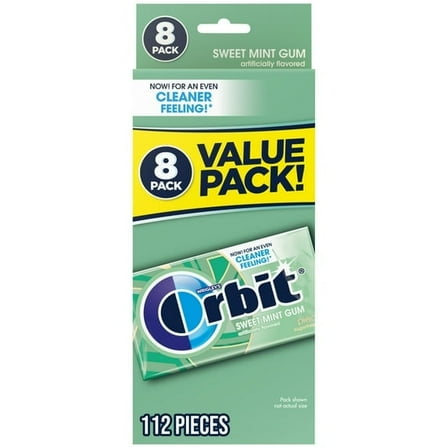 Orbit Sweet Mint Sugar Free Chewing Gum - 14 Ct (8 pack)