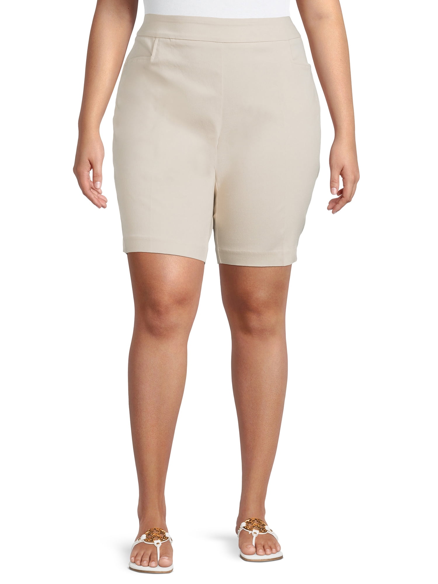 High Rise Slouchy Pull On Denim Shorts 