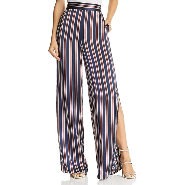 Pantalones Casual CAMI NYC Pantalones de Pierna Ancha a Rayas Azul Grande