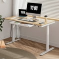 thumbnail image 6 of FLEXISPOT 55" W Home Office Height Adjustable Standing Desk White and Maple with USB Charge Ports and Embedded Drawer, 6 of 9