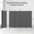 thumbnail image 2 of 4 Panel 88" W Portable Room Dividers and Folding Privacy Screens Portable Wall for Office,Grey, 2 of 7