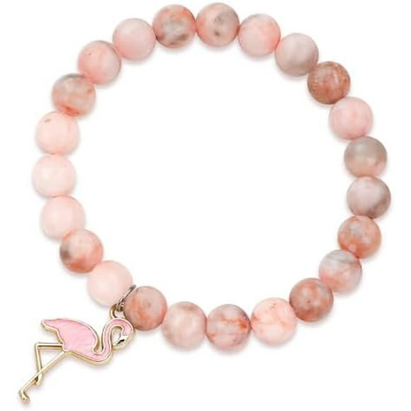 50th Birthday Gifts for Her, Beaded Bracelet with Flamingo as 50 Year Old Gifts for Women, Flamingo Birthday Jewelry as 1975 Birthday Gift for Women Mom Sister Grandma Friend Turning 50