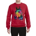 thumbnail image 2 of Wild Bobby, Neon Rainbow Horse Animal Lover Unisex Crewneck Graphic Sweatshirt, Red, Small, 2 of 3