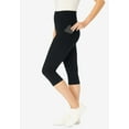 thumbnail image 5 of Woman Within Plus Size Petite Stretch-Cotton Knit Pull-On Pocket Capri Leggings, 5 of 5