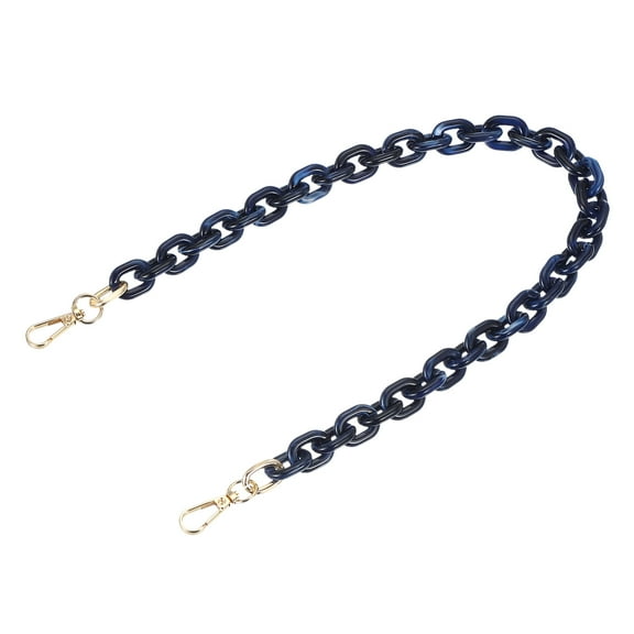 Uxcell 24 Inch Acrylic Purse Strap Acrylic Chain Purse Strap Replacement Luxury Handbag Chain Handle Straps Dark Blue/White