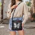 thumbnail image 5 of LedBack Leather Sling Bag for Women, Butterfly Print Crossbody Hobo Bag Satchel Purse with Adjustable Strap, Multi Pocket Messenger Bag for Travel Shopping, Black, 5 of 7