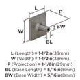 thumbnail image 3 of Amerock Extensity 1-1/2 inch (38mm) Length Satin Nickel Cabinet Knob, 10 Pack, 3 of 3