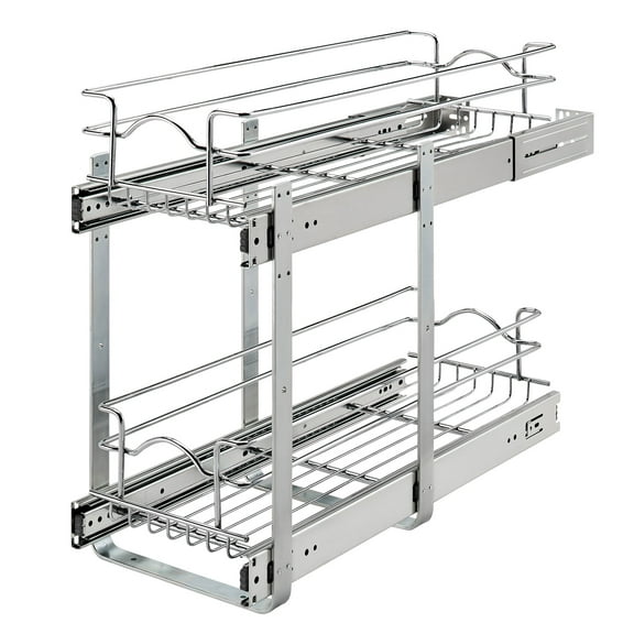 Rev-A-Shelf 5WB2-0922CR-1 9 x 22 In 2-Tier Wire Pullout Cabinet Drawer Basket