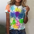 thumbnail image 4 of Colourful Graffiti Women‘s T-shirt Summer O-neck Casual Short Sleeve Female Loose Fashion Pullover For Ladies Daily Streetwear, 4 of 7