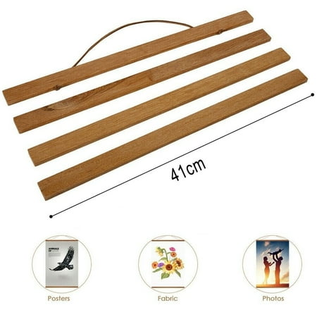 

JINGT Magnetic Teak Wood Photo Picture Frame 21cm-51cm Poster Print Wooden Hanger 41cm