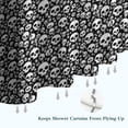 thumbnail image 6 of Black White Tiny Skull Pattern Shower Curtain 84"x72" ,Bathroom Decorative Shower Curtains Set with 12 Hooks,Modern Waterproof Washable Shower Curtain, 6 of 6