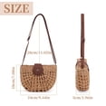thumbnail image 2 of BadPiggies Women Straw Shoulder Bag Hollow Out Summer Beach Handbag Woven Zipper Crescent Purse (Khaki), 2 of 9