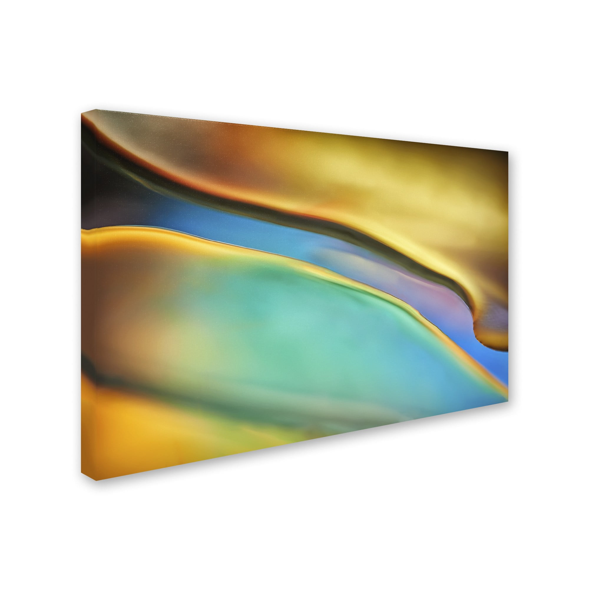 Trademark Fine Art 'Yellow and Aqua Blue Flow' Canvas Art by Cora Niele