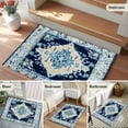 thumbnail image 6 of Vintage Washable Small Entryway Area Rugs 2'x3', Abstract Blue Bohemian Farmhouse Tribal Low Pile Throw Rug Non-Slip Sturdy Edge Binding Carpet for Front Door Floor Room Entry, 6 of 9