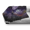 thumbnail image 3 of Mystic Soft Flannel Fleece Throw Blanket, Fantasy Dark Night in Earth Cosmos Galaxy Planet Celestial Large Moons Comets, Cozy Plush for Indoor and Outdoor Use, 60" x 80", Purple Black, by Ambesonne, 3 of 6