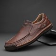 thumbnail image 3 of Men's Light Brown Hand Stitched Slip-On Leather Casual Loafers, 3 of 5