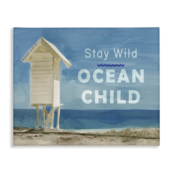Stupell Industries Farmhouse Stay Wild Ocean Child Canvas Art, 20 x 16, by Stellar Design Studio