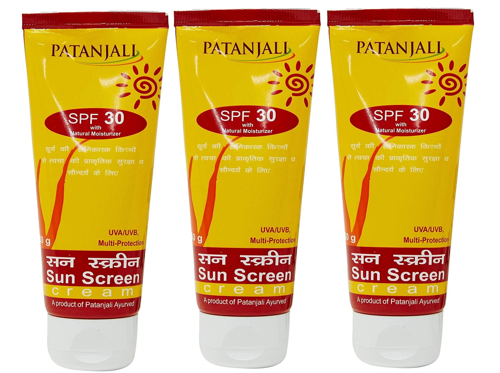 Patanjali Sun Screen Cream SPF30, 50g (Pack of 3)
