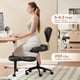 thumbnail image 4 of Sillón Ergonómico Pinmoco para Piernas Cruzadas, Giratorio 360° con Ruedas, Altura Ajustable, Cuero PU Negro, 4 of 8