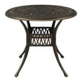 thumbnail image 3 of Zimtown 35.4 in Round Top Courtyard Cast Patio Aluminum Bistro Table, Cast Iron Side Table, Bronze, 3 of 9