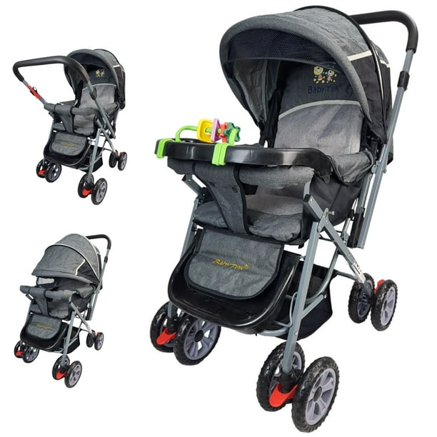 Carriola Reversible The Baby Shop H-B con toldo plegable 3 posiciones Gris