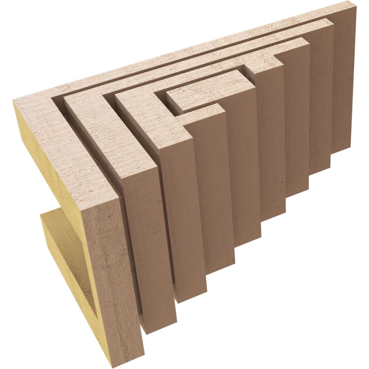 4"W x 8"D x 4"H Wide Landon Rough Cedar Woodgrain TimberThane Corbel, Primed Tan