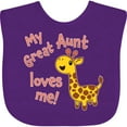 thumbnail image 3 of Inktastic My Great Aunt Loves Me Cute Giraffe Boys or Girls Baby Bib, 3 of 4