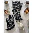 thumbnail image 7 of GREVY Black 2 Cotton Oven Mitts 2 Cotton Pot Holders Wrapping Gift Set, 7 of 7