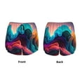 thumbnail image 3 of Balery Colorful Surreal Landscape Pantalones cortos deportivos para mujer con forro y dos bolsillos, elásticos, para entrenamiento, gimnasio, yoga-Medium, 3 of 7