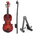thumbnail image 2 of 1/6 Violin, Accurate Wood 1/6 Instrument Decoration Delicate with Base for Ornament 10cm, 2 of 7