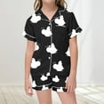 thumbnail image 2 of LUOGENLI Girls Pajamas Size 14-42 Toddler Sleepwear Set Short Sleeve Pajamas for 2 3 Year Olds Comfortable Home Loungewear Girls Pajamas Size 10-17 Shorts Black Size 4-5 Years, 2 of 4
