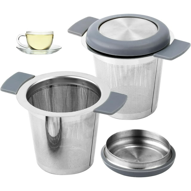 2pcs Tea Infuser for Loose Leaf Tea, Stainless Steel Metal Tea Strainer Steeper with Handle Tea Infuser Mesh Basket Tea Diffuser Filter Holder for Hanging on Teapots, Cups, Mugs