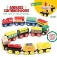 Wooden Train Set 12 PCS Train Toys Set Includes 3 Engines