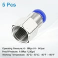thumbnail image 3 of Uxcell 5 piezas de accesorios de conexión rápida, tubo de 6 mm de diámetro exterior x rosca hembra NPT de 1/4"., 3 of 7