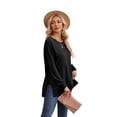 thumbnail image 4 of Ronuti Sweatshirt for Women Side Split Fall Fashion Long Sleeve Shirts Crewneck Tunic Tops, 4 of 8