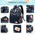 thumbnail image 6 of Mygreen Lightweight Water Resistant Preschool Backpack, Construction Truck Design, Adjustable Straps, Blue, 6 of 8