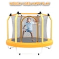 thumbnail image 7 of Toddler Trampoline with Safety Enclosure Net, Segmart Mini Trampoline with Cartoon Basketball Hoop, Recreational Trampoline with No-Gap Safe Design, Birthday Gifts for Boys & Girls, 7 of 7