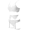 thumbnail image 4 of Everyday Bras for Women Lace Lingerie Set with Garter Silk Sleep Set Lace Sexy Lace Lingerie Set for Women Lace Garter Lingerie Set with Stockings Bunny Undies Lace Bras for Women Set Sexy White S, 4 of 6