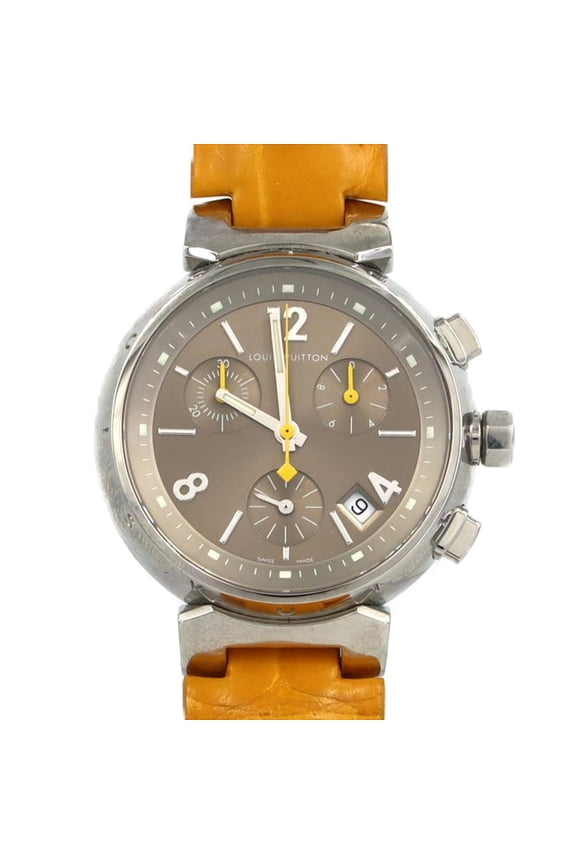 Pre-Owned Louis Vuitton Tambour Chrono Q1322 Stainless Steel Quartz Watch