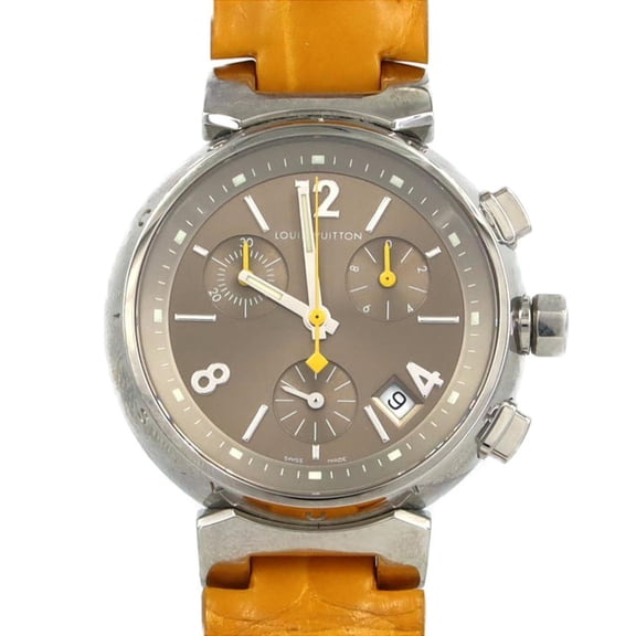 Pre-Owned Louis Vuitton Tambour Chrono Q1322 Stainless Steel Quartz Watch